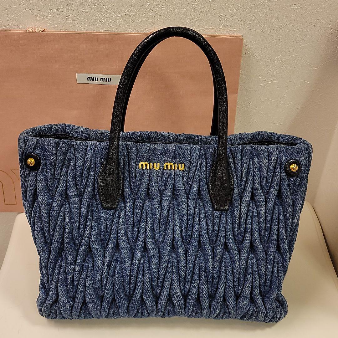 豊富な正規品 MIUMIUデニムバック miu miuショルダー&保存袋 布地 付き klPA6-m31115298704 新作新作登場