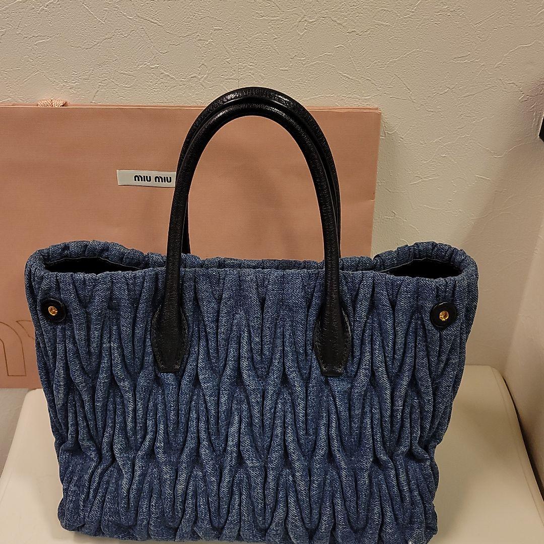 豊富な正規品 MIUMIUデニムバック miu miuショルダー&保存袋 布地 付き klPA6-m31115298704 新作新作登場