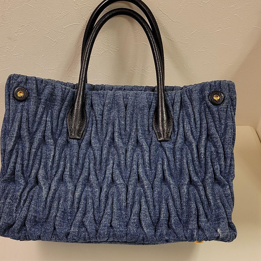 豊富な正規品 MIUMIUデニムバック miu miuショルダー&保存袋 布地 付き klPA6-m31115298704 新作新作登場