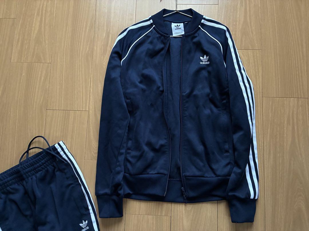 adidas ネイビー トラックジャケット セットアップ