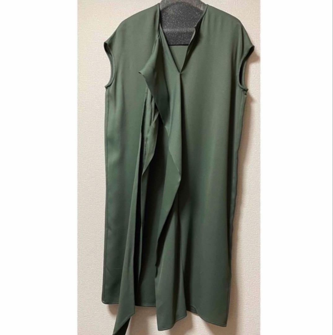 オリーブグリーン ノースリーブ ワンピース 34 オリーブグリーン ノースリーブ ワンピース 34