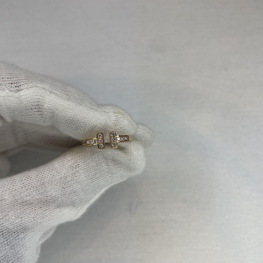 美品【ティファニー】ティファニー T ダイヤモンド ワイヤー リング　6号