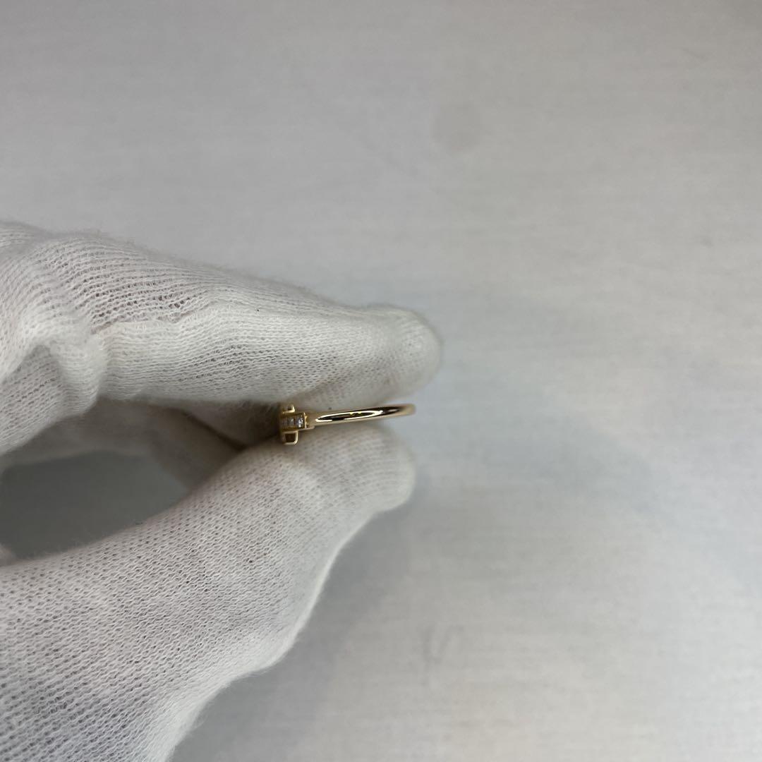 美品【ティファニー】ティファニー T ダイヤモンド ワイヤー リング　6号