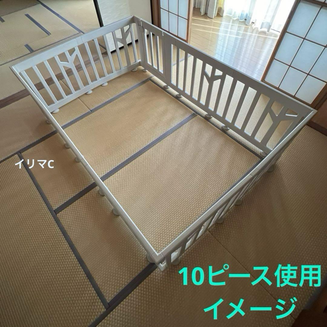 ベビーサークル iFam ドア付き10枚セット バーチベージュ 訳あり 画像2