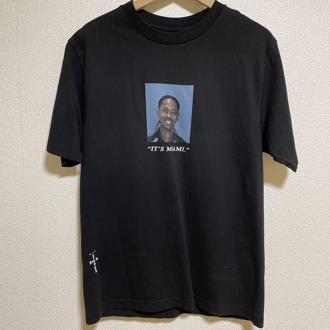 Travis Scott 逮捕 Tシャツ IT's MIAMI XL 限定品 Travis Scott がマイアミで逮捕された件ですが公式がなぜかT