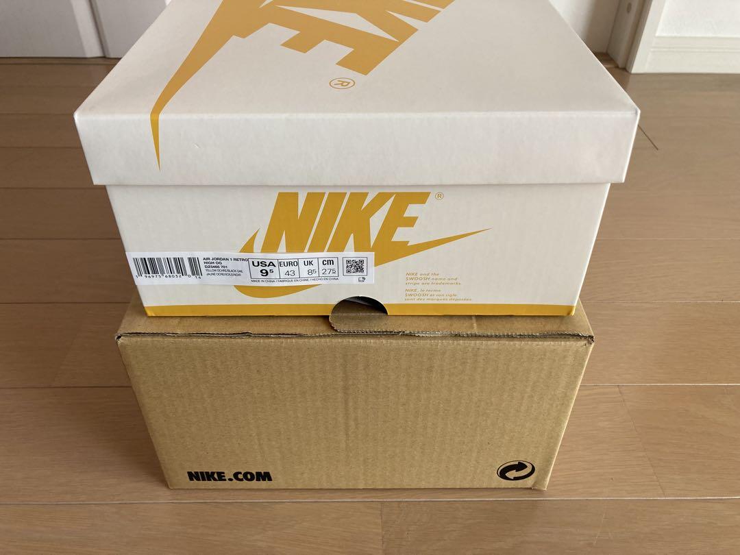 ナイキ エアジョーダン1 レトロ ハイ OG イエローオークル 27.5cm