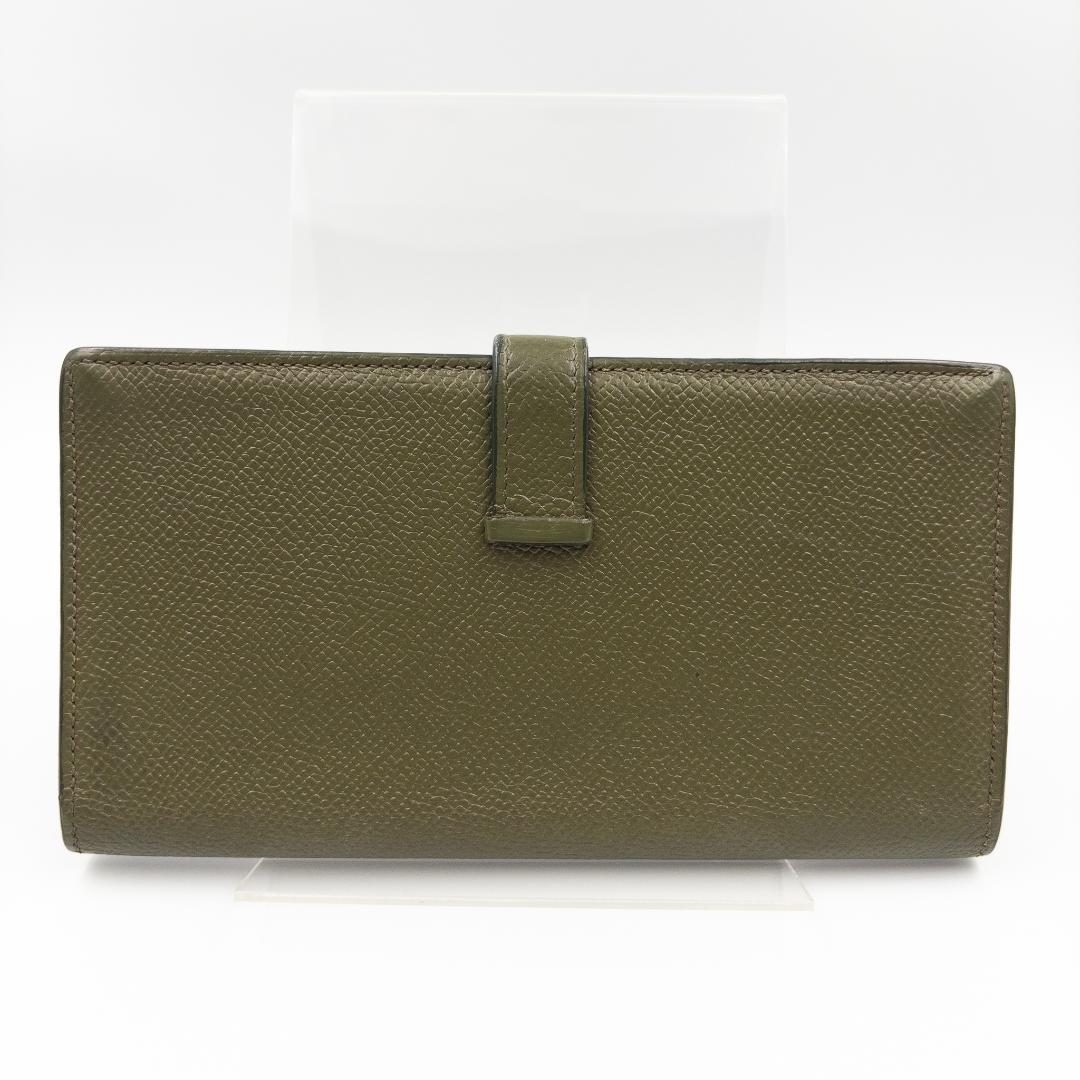 HERMÈSエルメスベアンスフレロングウォレット二つ折り長財布 グリーン