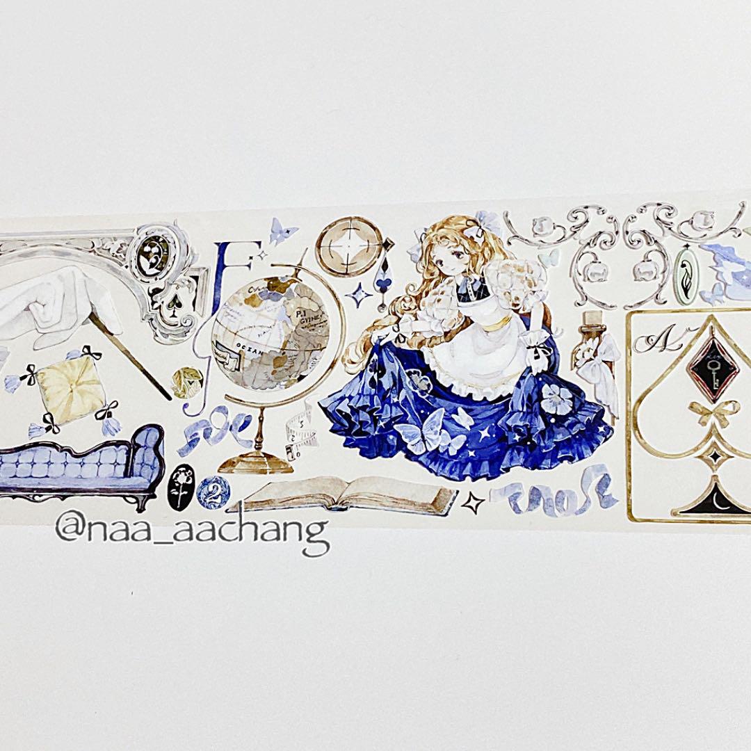 2022高品質 PET┊海外マスキングテープ 台湾 装飾マステ antique Blue xuTfD-m31128820302 在庫あ好評