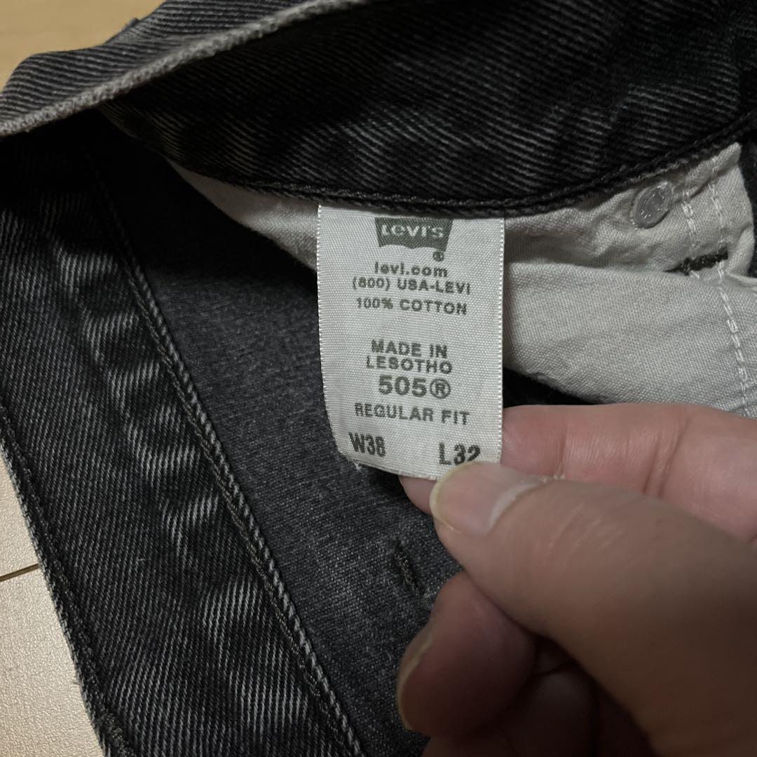 Levi‘s 505 先染めブラックデニム 38X32 極太 人気サイズ