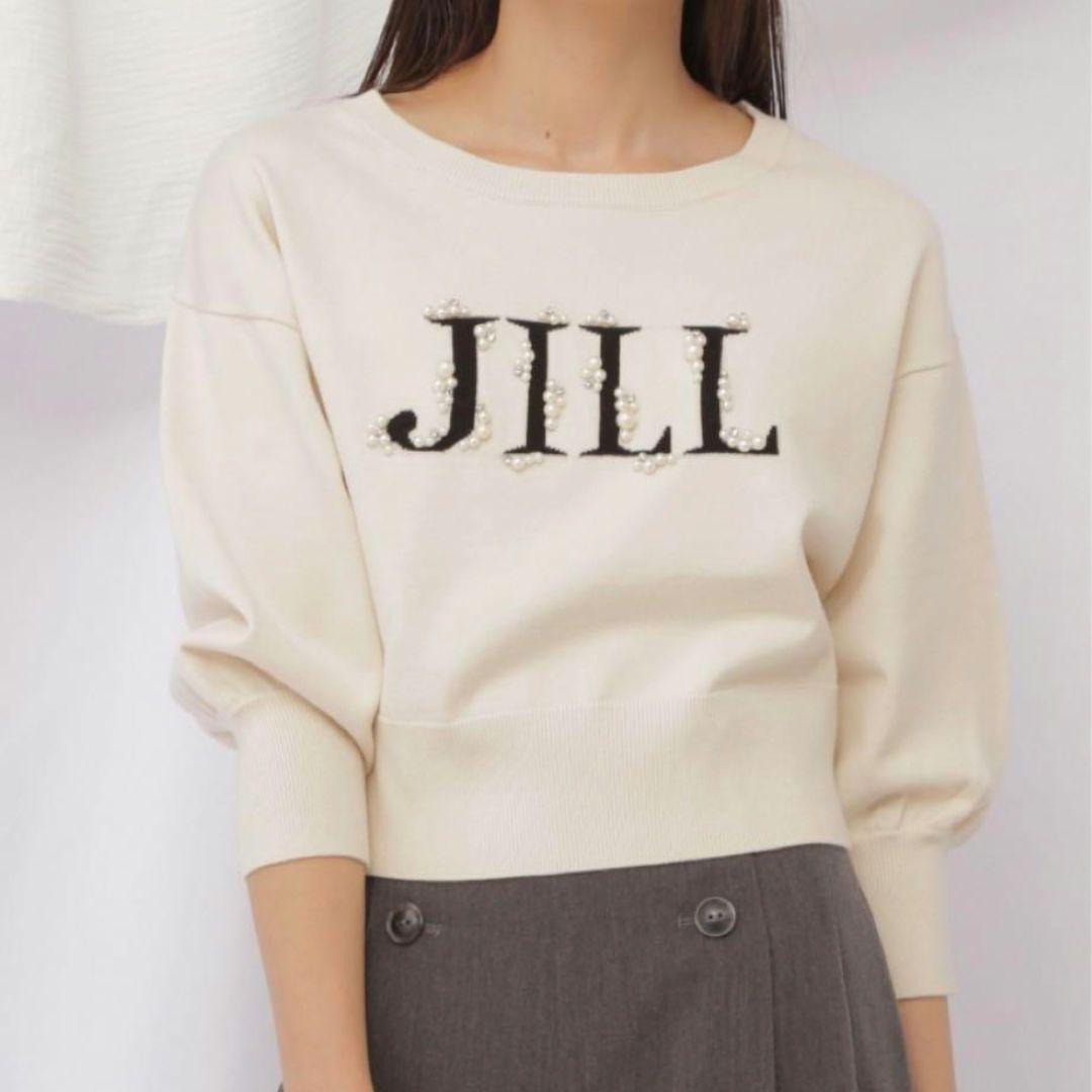 JILL BY JILLSTUART　ロゴジャガードビジューニット
