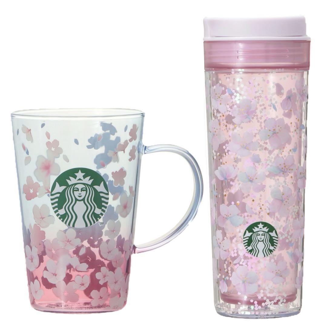 スタバ　SAKURA 2025 カラーチェンジングタンブラー　耐熱グラスマグ