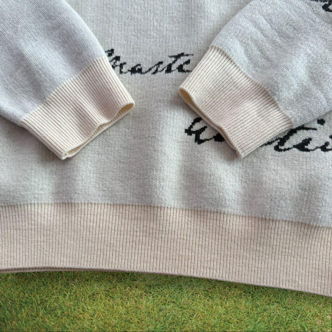 ウール100% マスターバニー　ニット　セーター　6 XL〜XXL相当　白　総柄 ウール100% マスターバニー ニット セーター 6 XL〜XXL相当 白