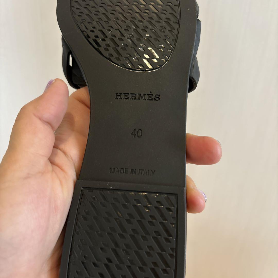 エルメス アロハ 未使用 40サイズ 黒 サンダル