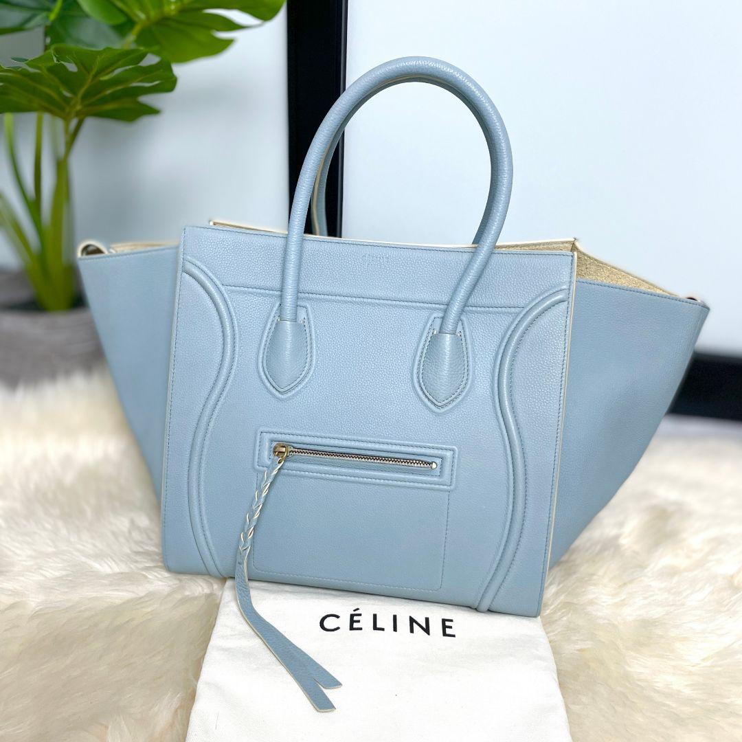 ブルー系【税込?送料無料】【正規品/袋有り】CELINE セリーヌ ラゲージ オンラインストア特売 CELINE セリーヌ ラゲージ ハンドバッグ ハンドバッグ