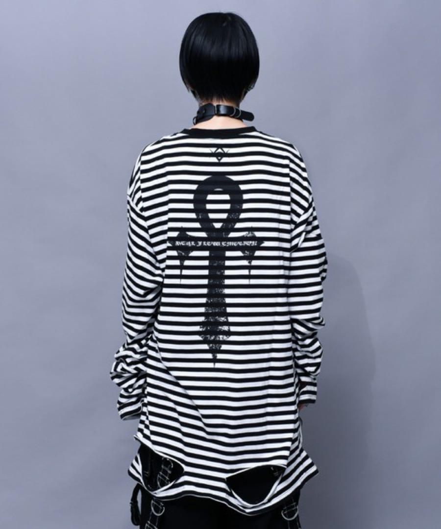REFLEM ダメージボーダー ロングスリーブカットソー