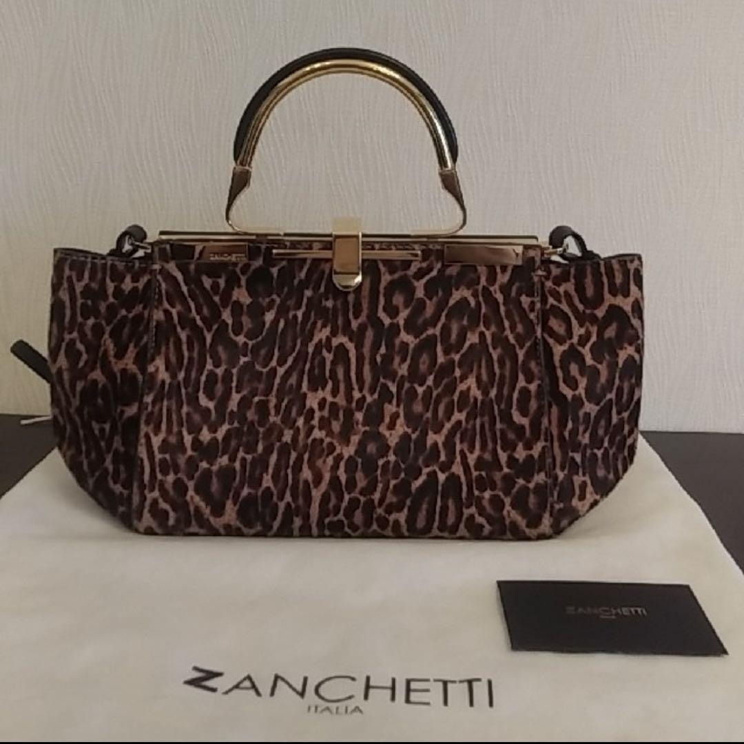 ザンチェッティ ZANCHETTI レオパードハラコ3WAY BAGバッグ ザンチェッティ ZANCHETTI レオパードハラコ3WAY BAGバッグ
