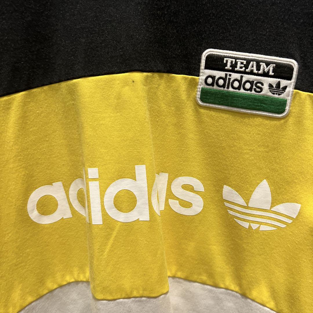 90s adidas トレーナー ブラック/イエロー - メルカリ