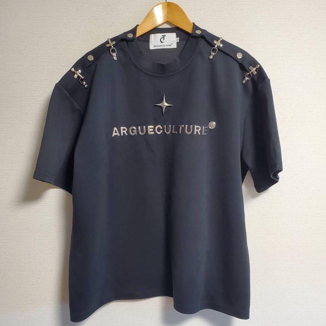 ARGUE CULTURE メタルDETAILデザイン Tシャツ 半袖 ロゴ L