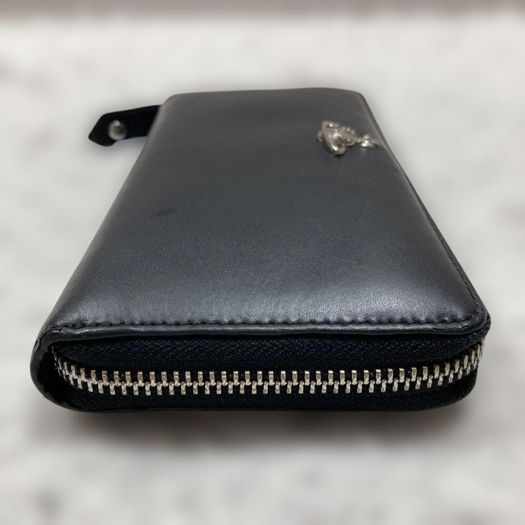 極美品 ヴィヴィアンウエストウッド 長財布 ラウンドファスナー シルバーオーブ