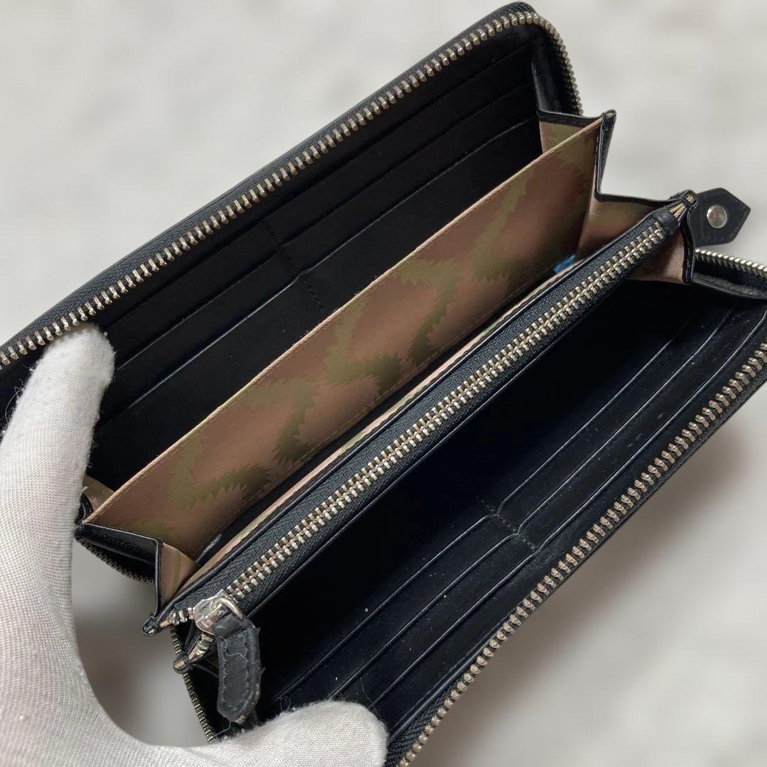 極美品 ヴィヴィアンウエストウッド 長財布 ラウンドファスナー シルバーオーブ