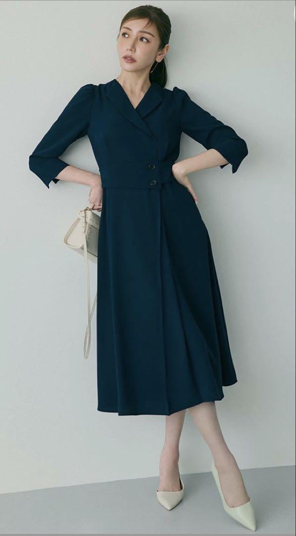 【新品未使用】CELFORD♪ベルトデザイントレンチ風ワンピース NVY 36