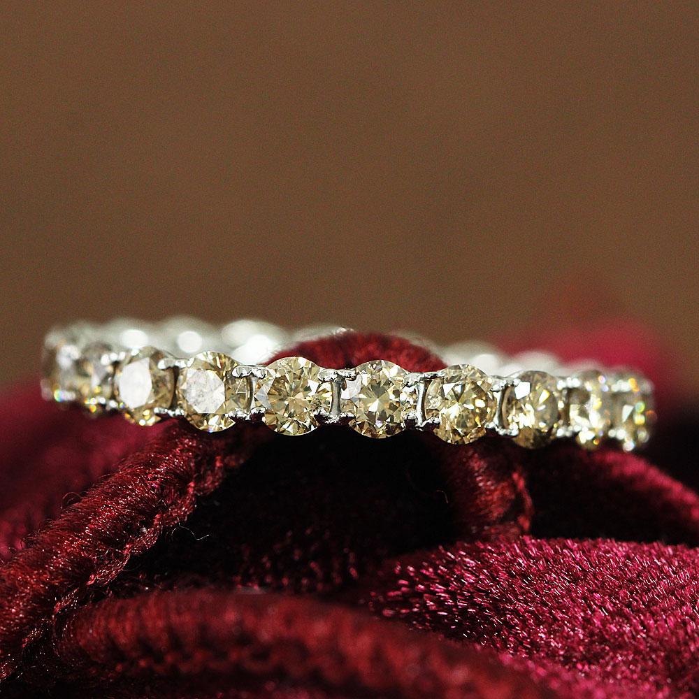 #13 永遠の愛 1.6ct ダイヤモンド プラチナ フルエタニティリング 鑑別