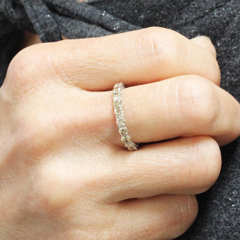#13 永遠の愛 1.6ct ダイヤモンド プラチナ フルエタニティリング 鑑別
