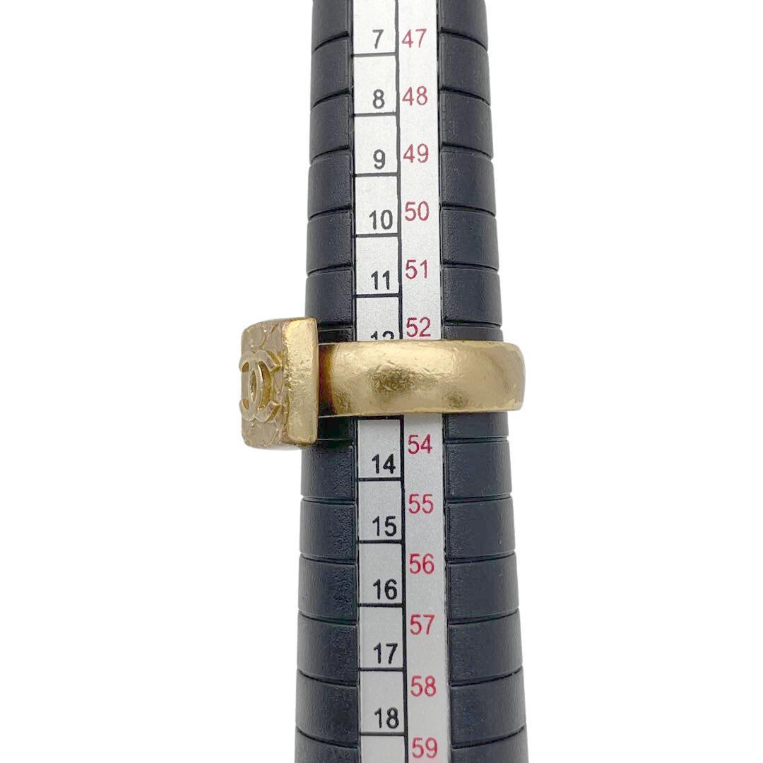 【約13号】シャネル ココマーク スクエアリング 指輪 03Pゴールド15M36