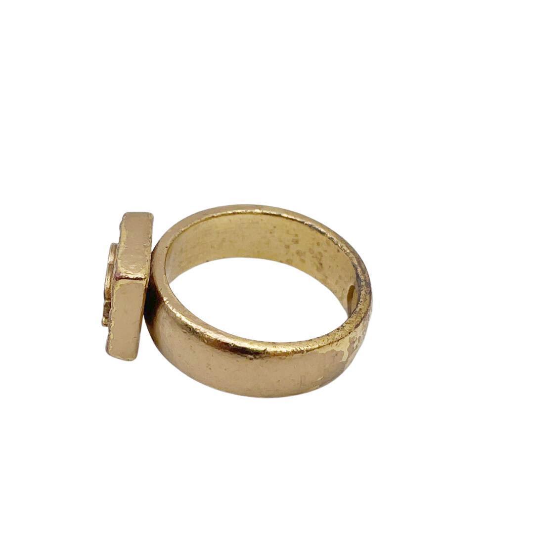 【約13号】シャネル ココマーク スクエアリング 指輪 03Pゴールド15M36