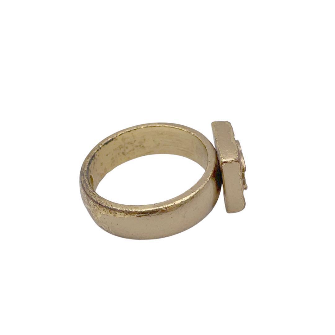 【約13号】シャネル ココマーク スクエアリング 指輪 03Pゴールド15M36