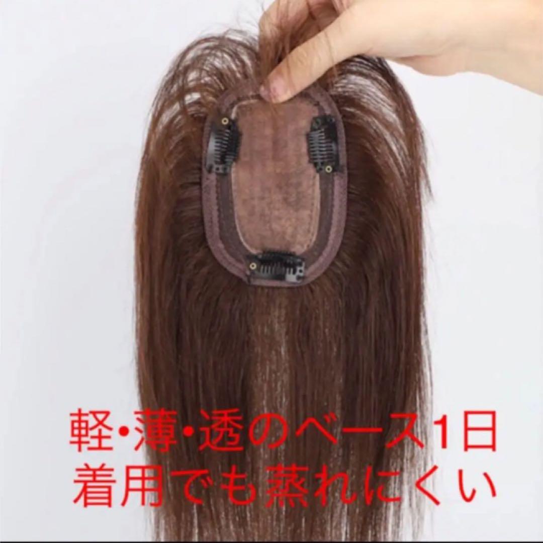 人毛100% 総手植 医療用 部分ウィッグ ヘアピース ブラウン医療用 3D前髪