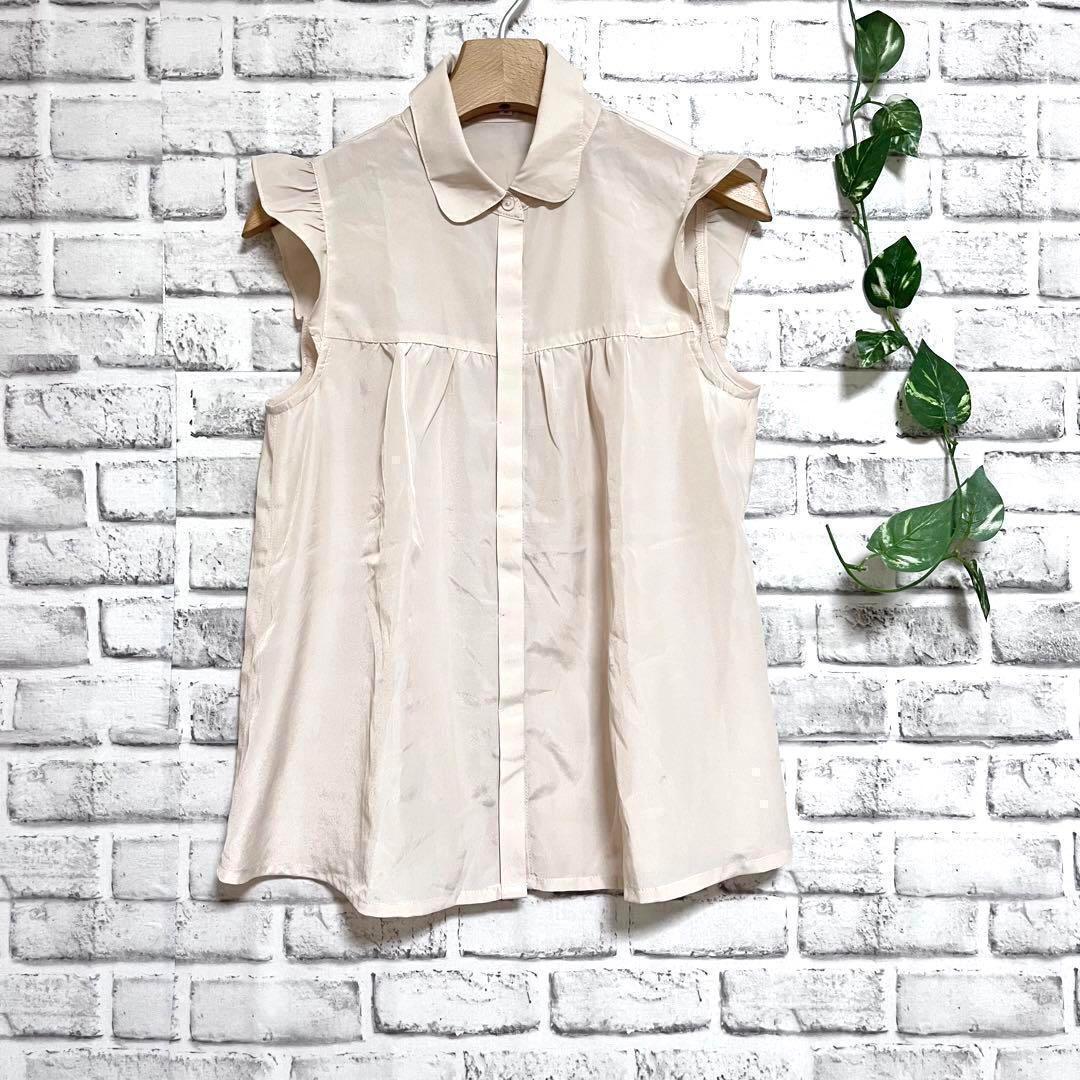 A665 【美品】ジエンポリアム ブラウス ノースリーブ ピンク シンプル