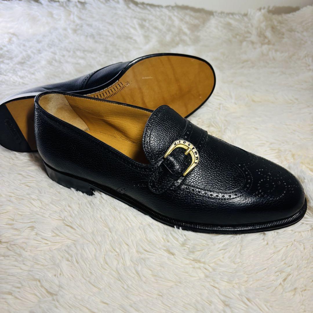 a.testoni ウィングチップ　ローファー　ブラック　美品　ビジネスシューズ