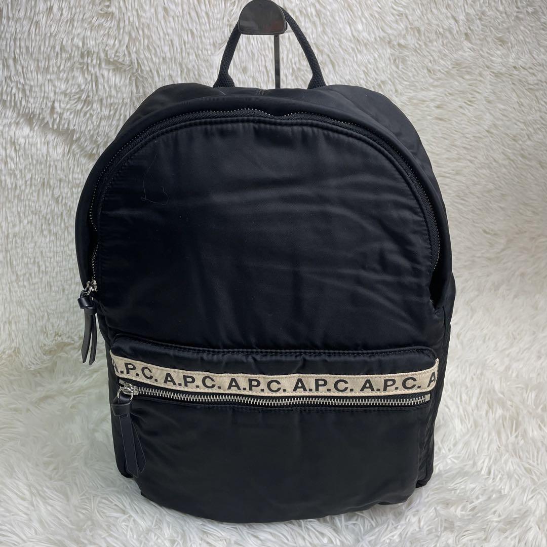 極美品✨A.P.C. リュック ナイロン ロゴ ブラック
