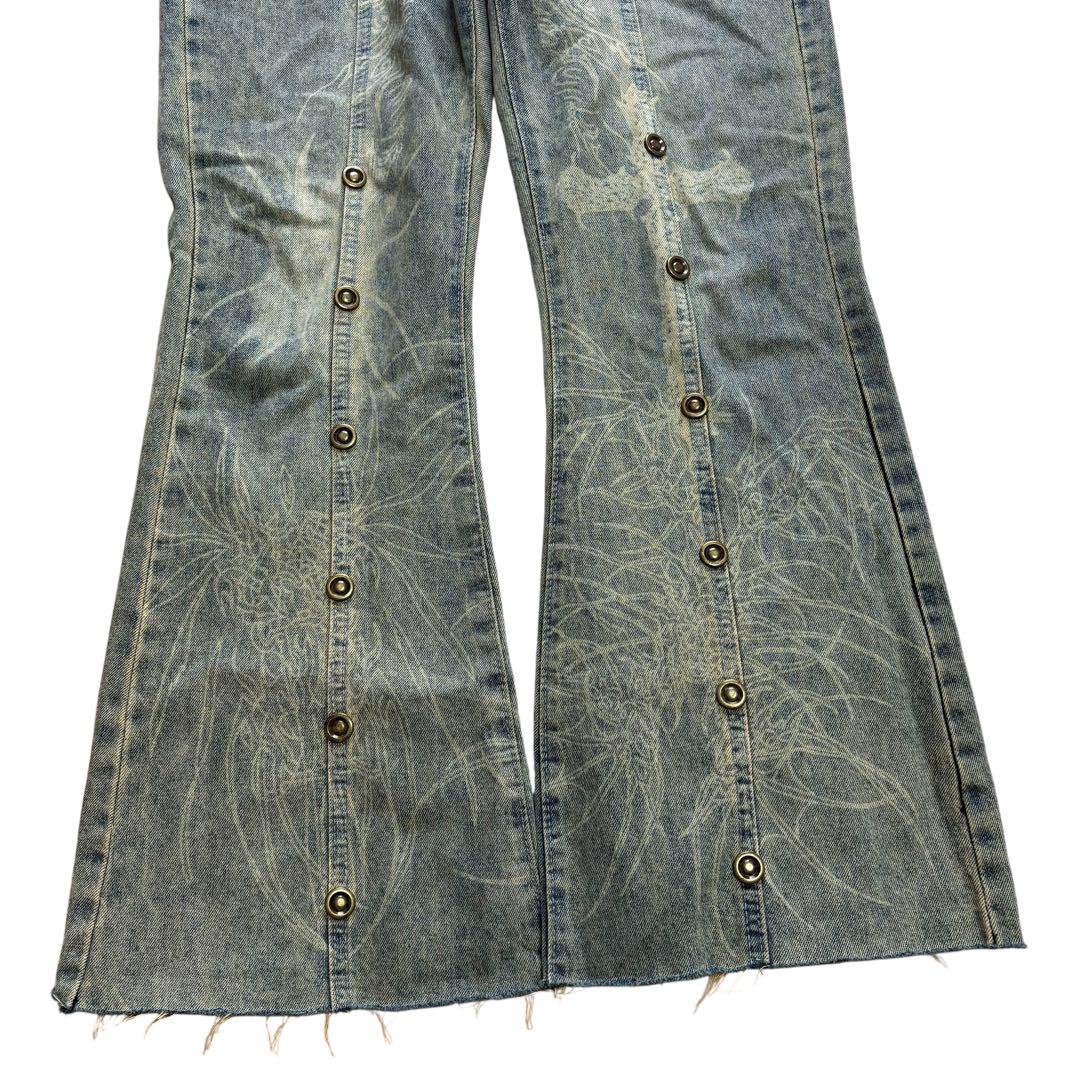 パンツ 00s unknown grunge design flare denim