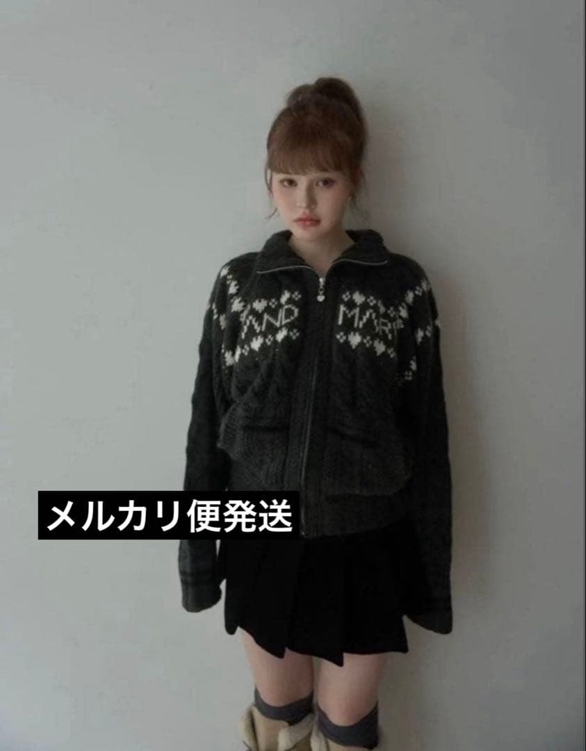 andmary Mary knit cowichan gray グレー SIZE ANDMARY