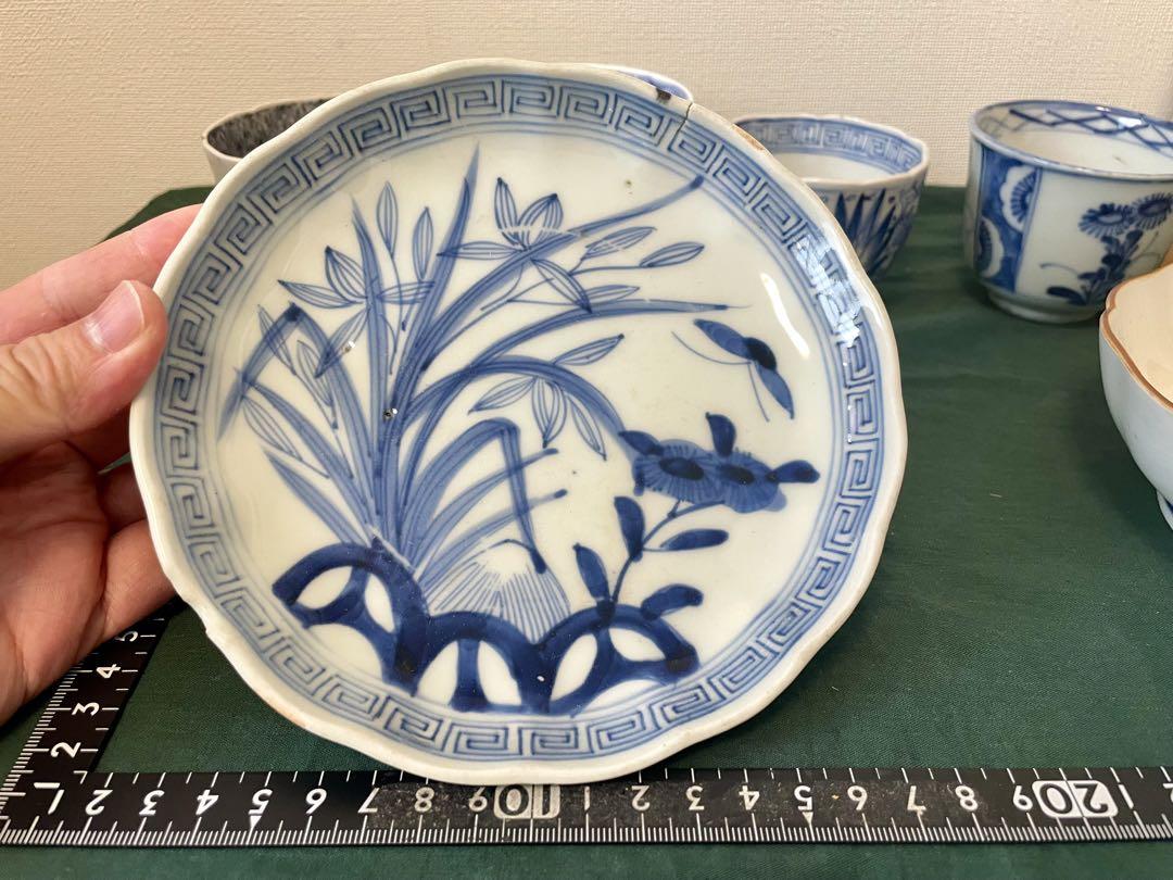 古伊万里　伊万里　江戸　幕末　色絵　なます皿　そば猪口　セット 古伊万里 染付 蕎麦猪口 なます皿 伊万里 陶器 陶芸 まとめて