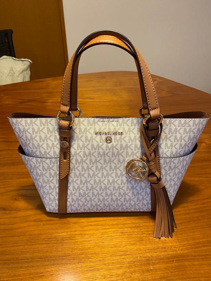 MICHAEL KORS トートバッグ ホワイト/ブラウン　美品バッグ