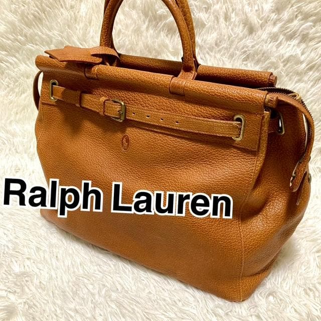 廃盤 ラルフローレン ボストンバッグ ヴィンテージ シボ革 ホース刻印Ralph Lauren