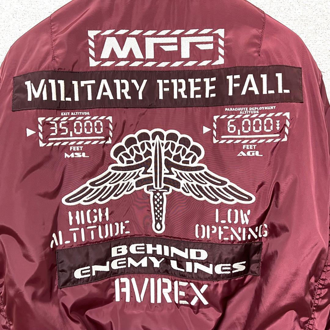 AVIREX MA-1 フライトジャケット L レッド 刺繍ワッペン