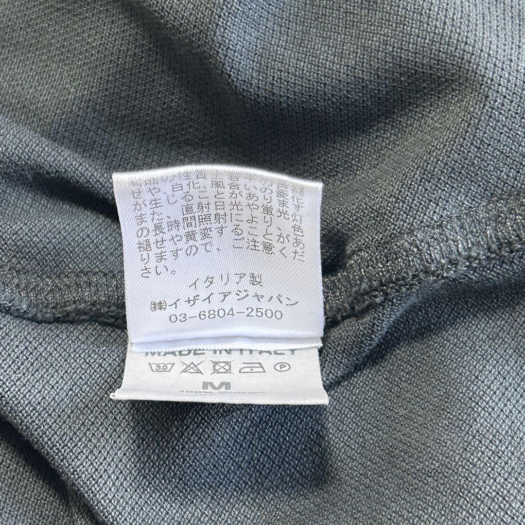希少 レア 美品 イザイア イタリア製 K コーラル 鹿の子 ポロシャツ M 黒