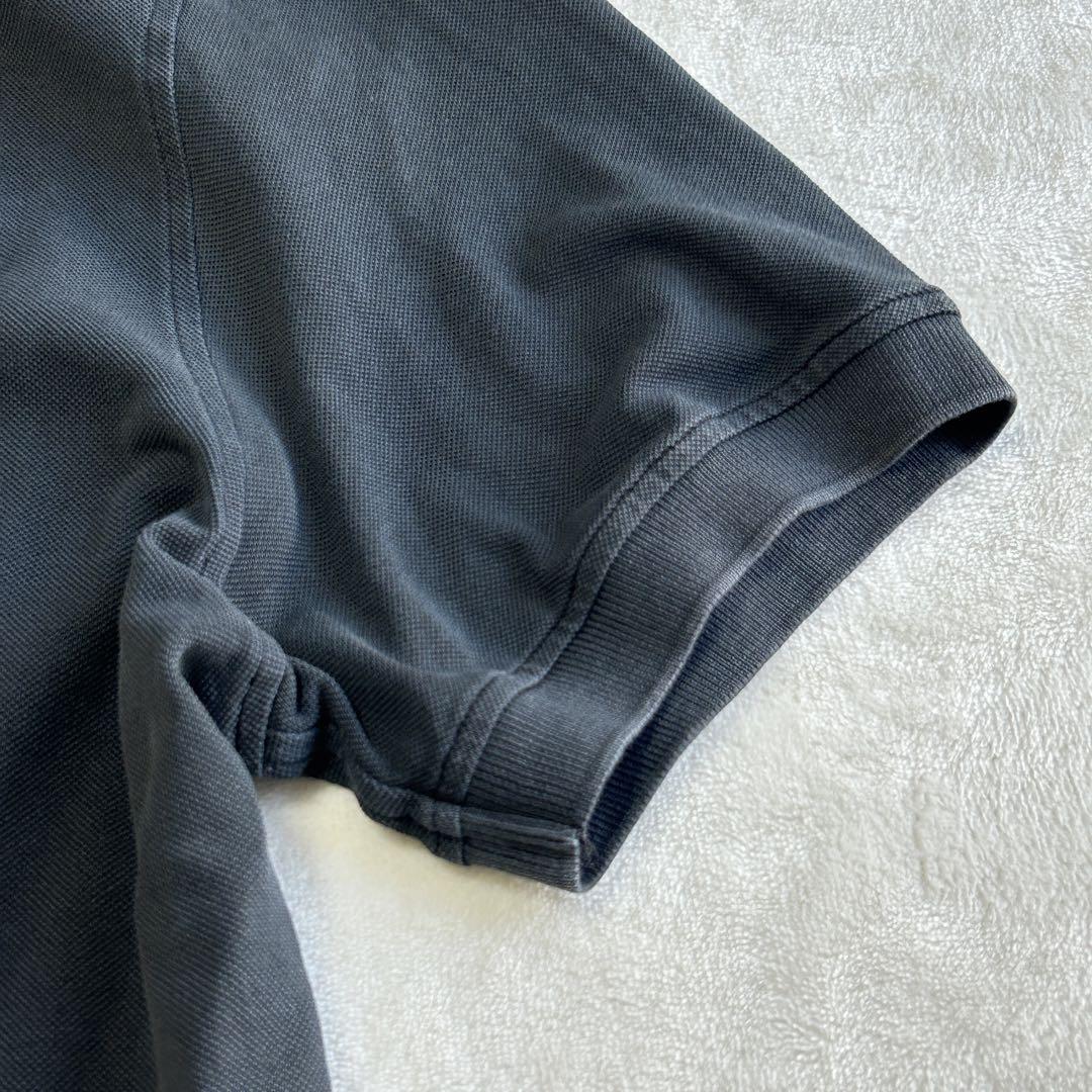 希少 レア 美品 イザイア イタリア製 K コーラル 鹿の子 ポロシャツ M 黒