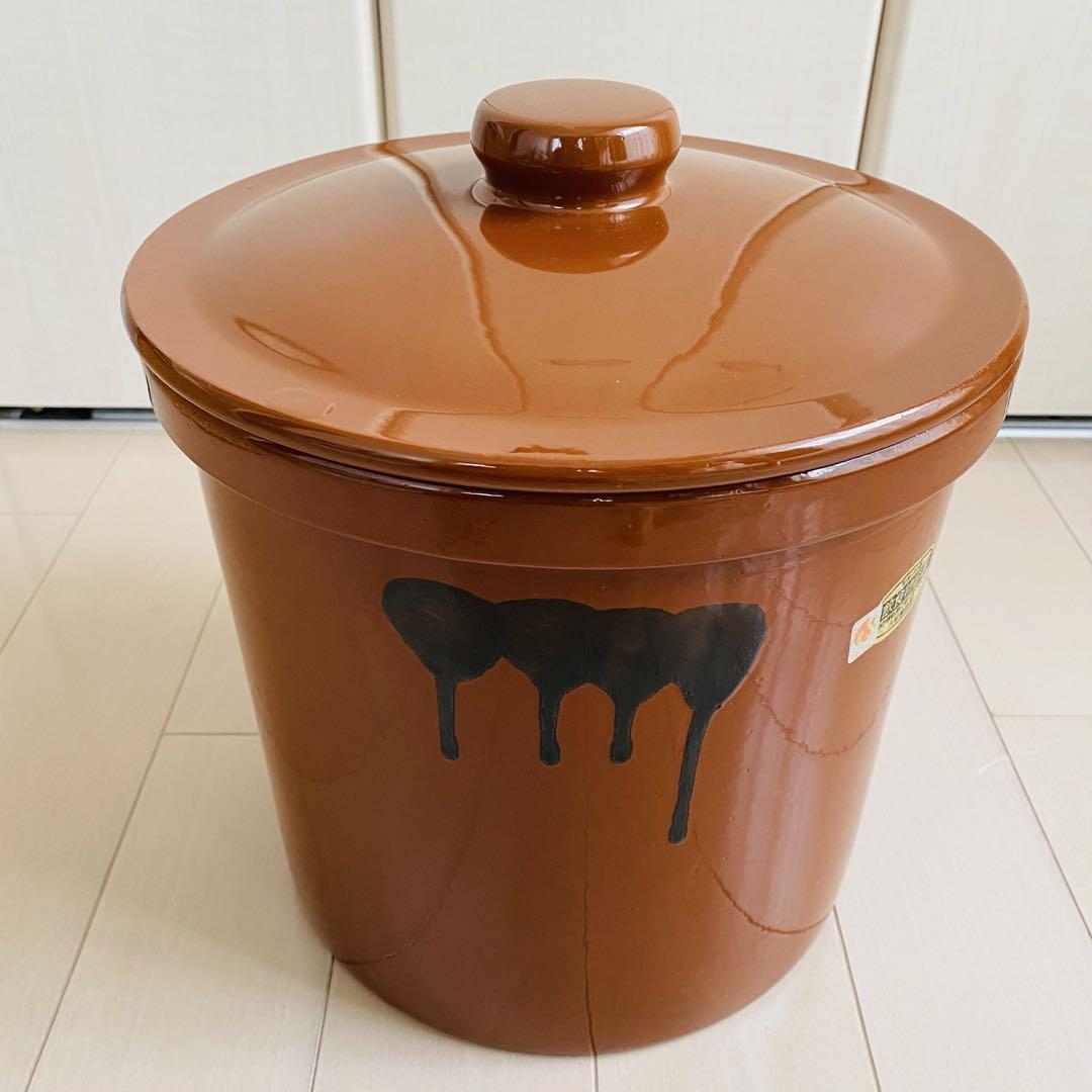 セトウチ様 常滑焼 久松窯 切立 蓋付 5号 9L かめ 日本製 本体と蓋