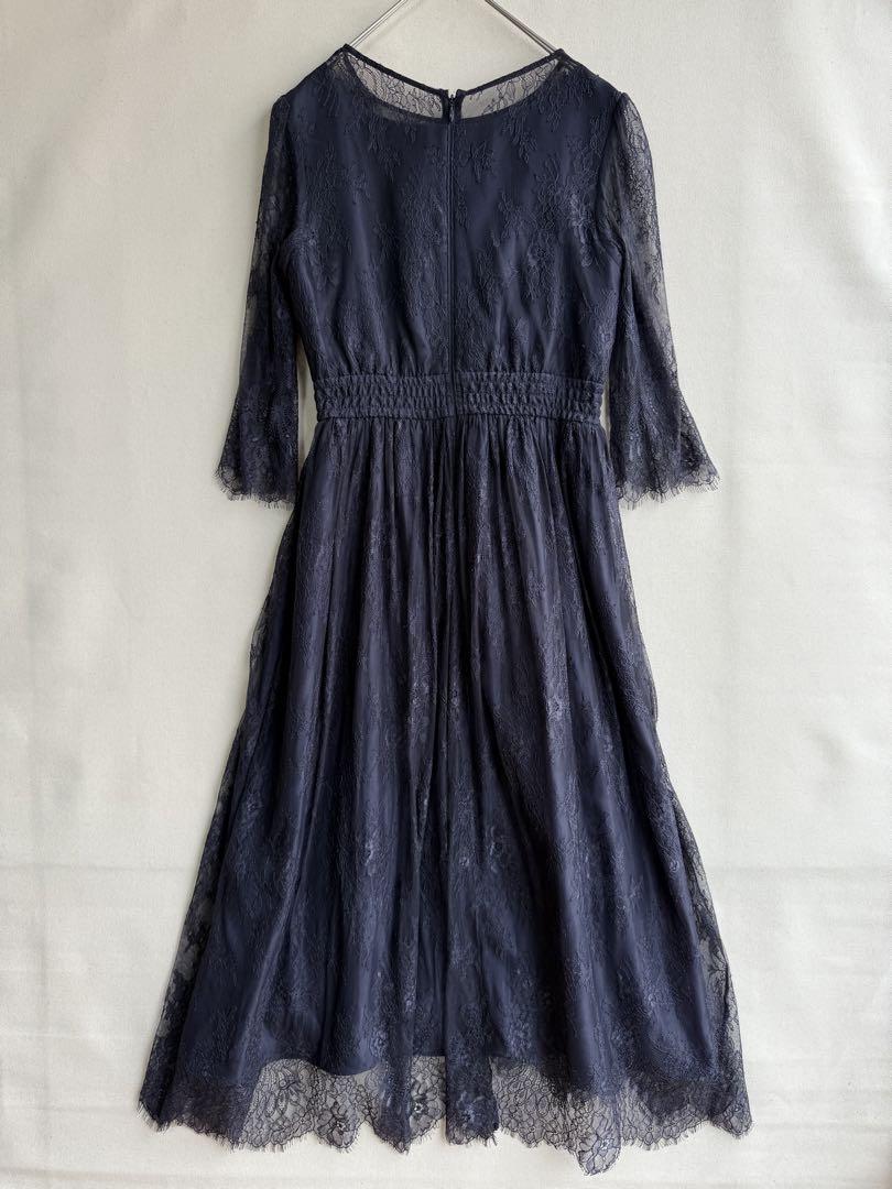 美品　Lily Calin レーススリーブ　ワンピース　オンワード樫山　結婚式