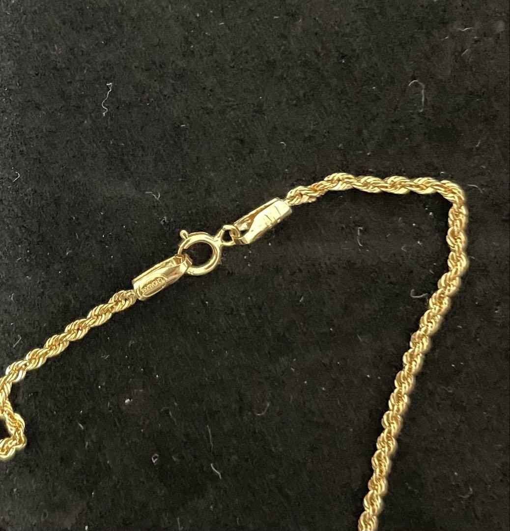 UNOAERRE 18K シャイニーカットロープチェーン ブレスレット