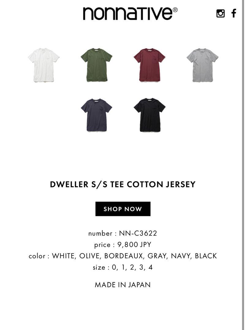 nonnative DWELLER S/S TEE COTTON 緑 19AW