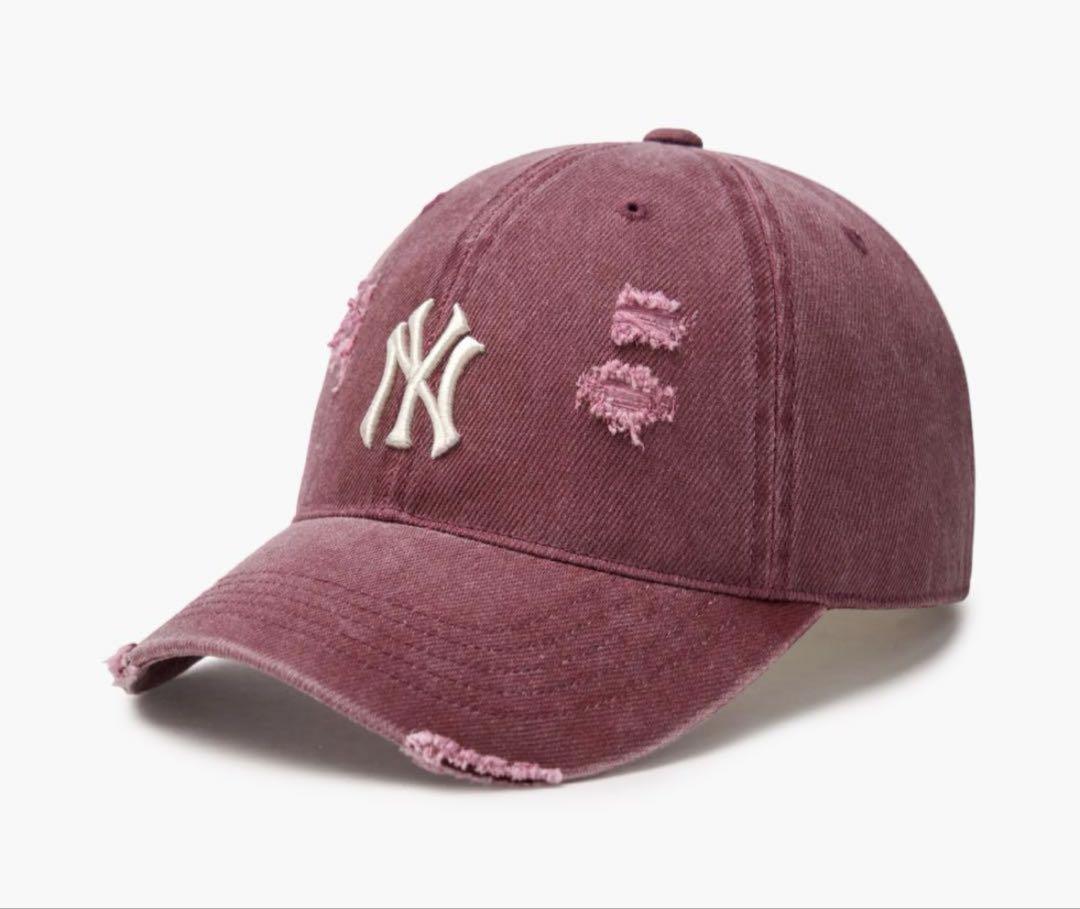 【日本未発売】MLB カリナ着用 ダメージキャップ ブラウン 日本未発売】MLB カリナ着用 ダメージキャップ ブラウン aespa