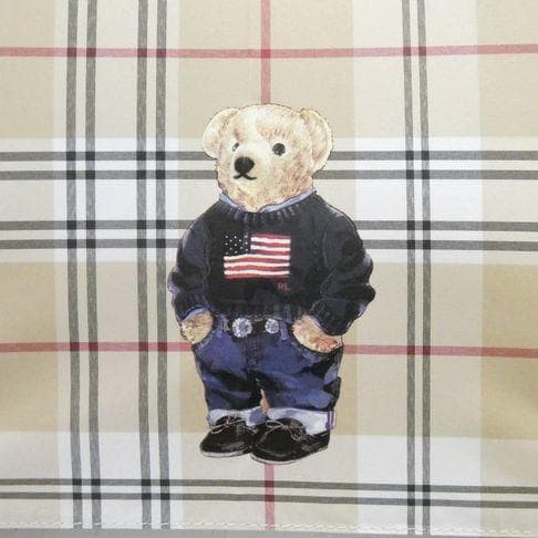 ポロ ラルフローレン 晴雨兼用傘 長傘 日傘 ポロベア チェック柄 べージュ