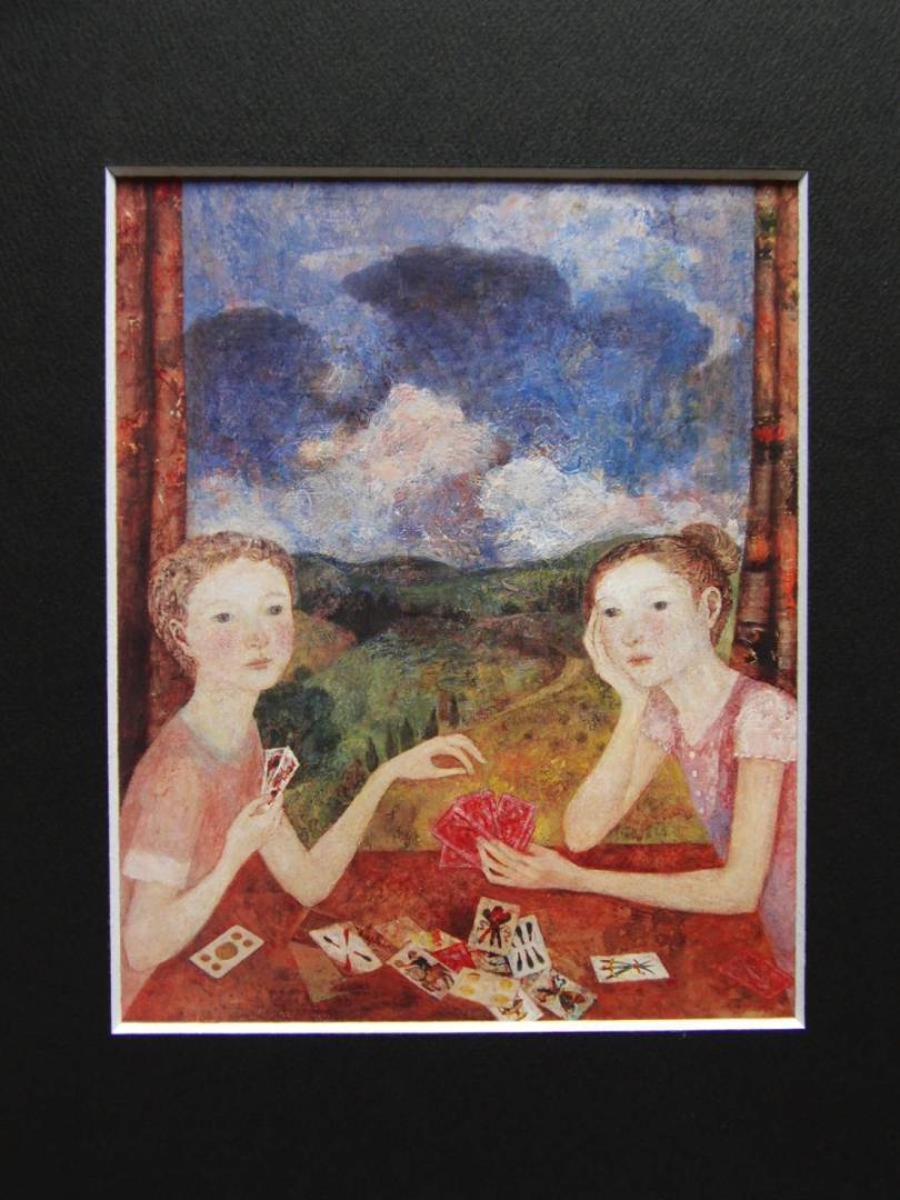 横江逸美、【窓辺のふたり】、希少な画集より、状態良好、新品
