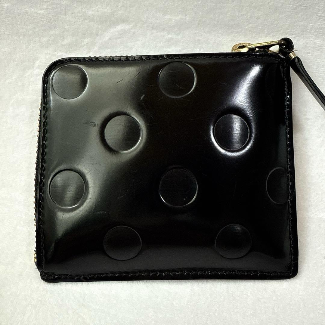 コムデギャルソン ポルカドット エンボス 財布 L字 ラウンドファスナー COMME des GARCONS コムデギャルソン DES 財布 L字ファスナー